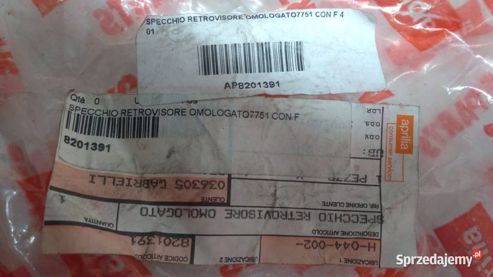 Lusterko lewe OE Aprilia Pegaso 50 RX50 Tuareg