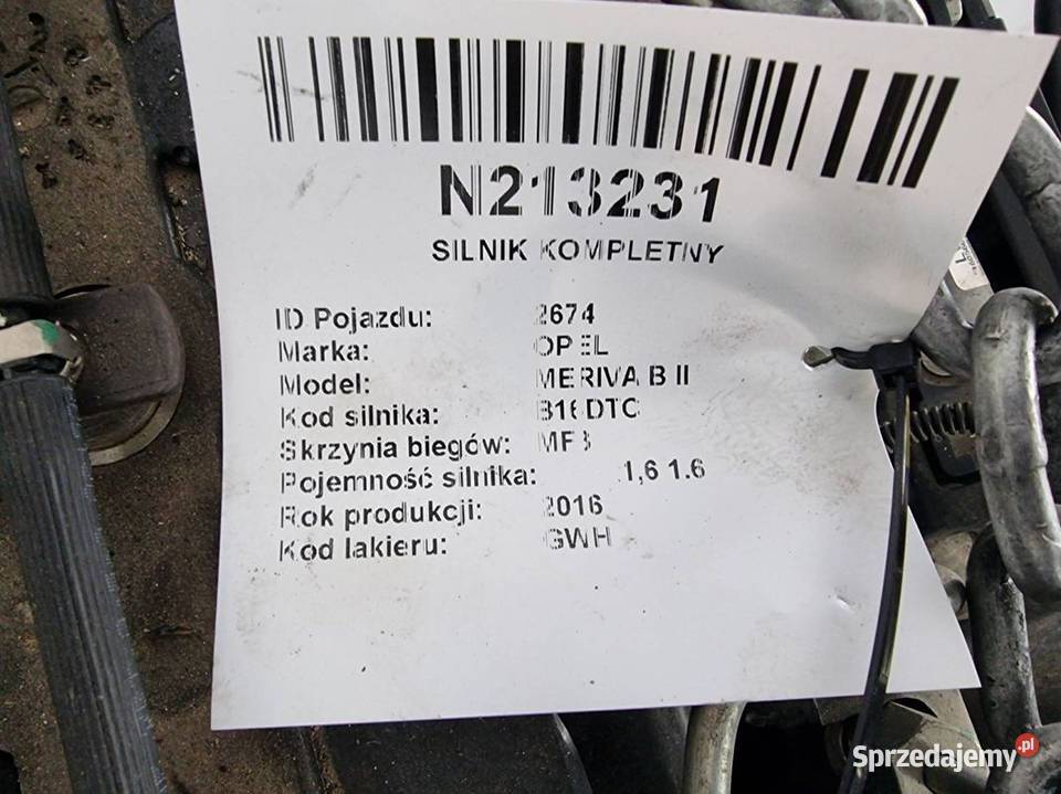 SILNIK KOMPLETNY OPEL MERIVA B II B16DTC 16 CDTI Lipno sprzedam