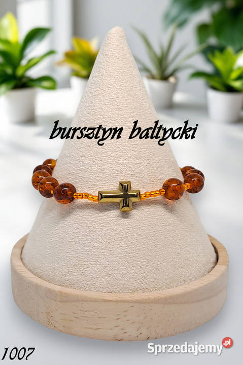 Bransoletka różaniec dziesiątka różańca BURSZTYN mazowieckie