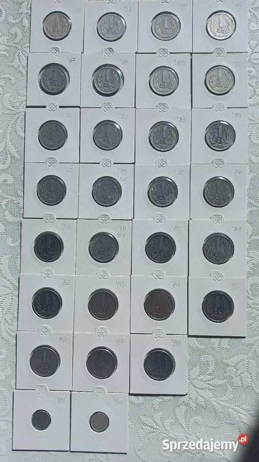 1 złoty PRL wszystkie roczniki aluminiowe