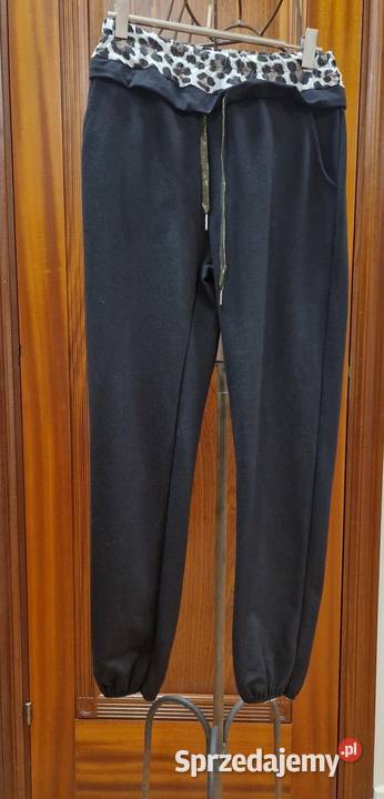 Dresowe spodnie włoskie rozmiar LXL czarne nowe Lublin