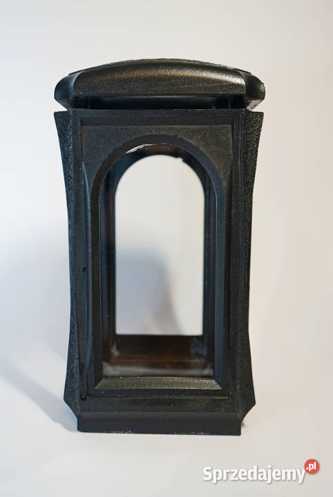 Czarny znicz żywiczny lampion retro