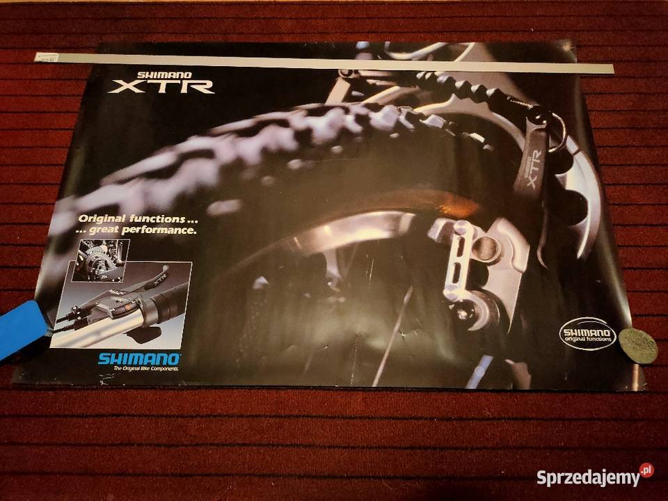 Plakat vintage Shimano XTR Eurosport Kolarstwo wielokolorowy
