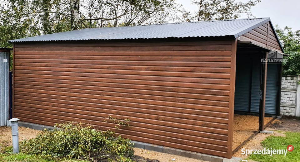 GARAŻ BLASZANY 6M X 5M DREWNOPODOBNY 2X BRAMA Sprzedaż Sopot