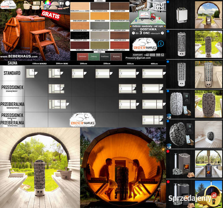 SAUNA Ogrodowa 250 OKNO 100 AKCESORIA BECZKA Nowy Targ sprzedam