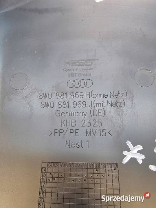 OSŁONA TYLNA FOTELA AUDI A4 B9 A5 8W 8W0881969H