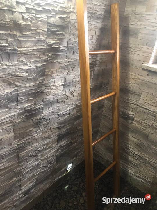 Drabinka drewniana na ręczniki czarny mat połysk czarny Akcesoria łazienkowe Warszawa