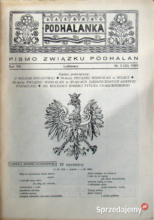 Podhalanka Pismo Związku Podhalan Ludźnierz małopolskie