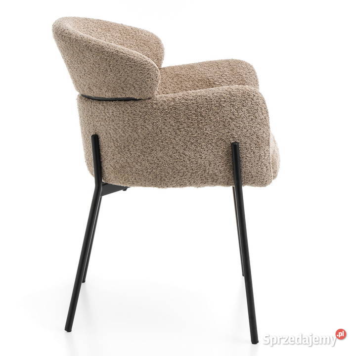 Krzesło Tapicerowane Bolzano Boucle Ciemnobeżowe Tarchały Małe