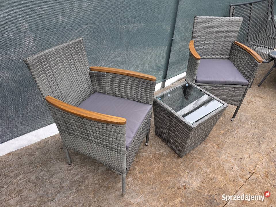 Zestaw mebli ogrodowych dwa fotele plus stolik Wschowa