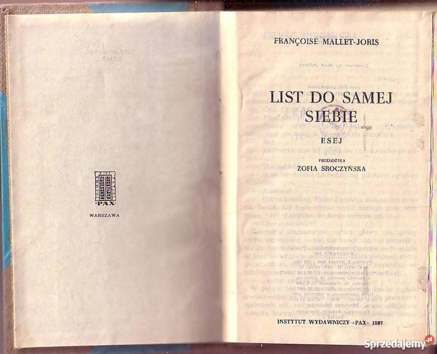 081 LIST DO SAMEJ SIEBIE ESEJ FRANCOISE MALLET sprzedam