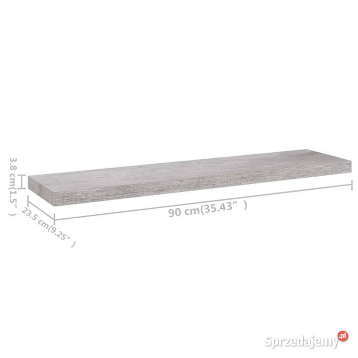 Półki ścienne 2 szarość betonu 90x235x38 MDF mazowieckie Warszawa sprzedam