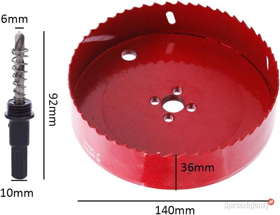 OTWORNICA BIMETALOWA HSS 140 MM ADAPTER Zamość