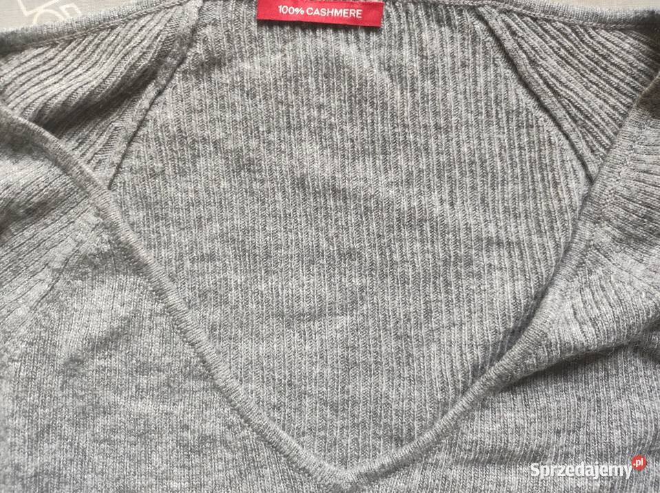 kaszmirowy sweter sweterek szary mięciutki Kielce