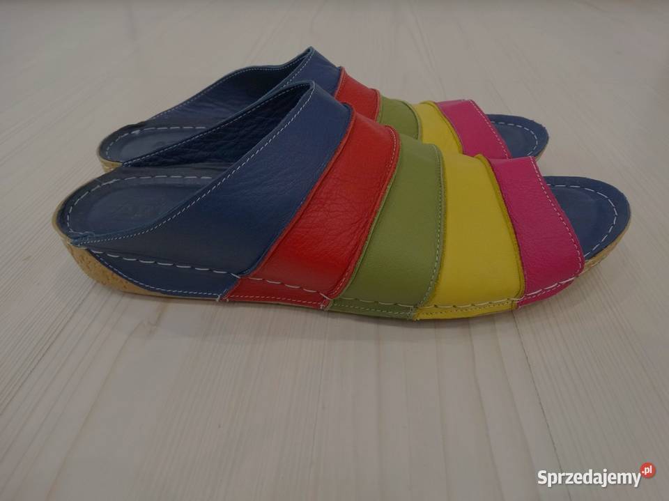 Buty Klapki Skórzane Skóra Naturalna Wygodny Łomża