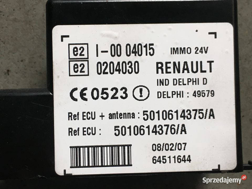 Sterownik Immobilizer Modul Renault Premium Maszewo sprzedam