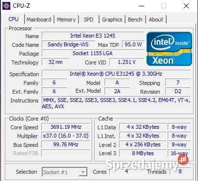 Dell Precision T1600 Intel Xeon 3337GHz 16GB Elbląg
