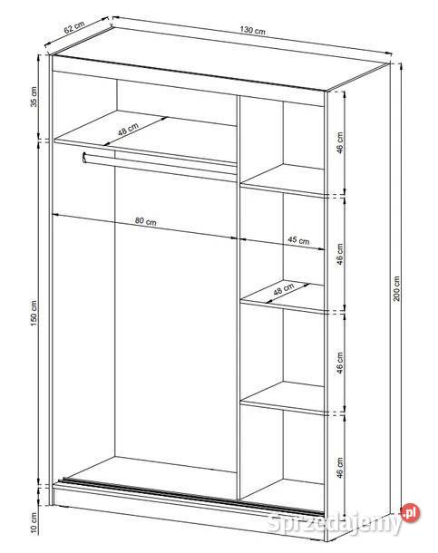 Tania szafa sypialniana 130 z lustrem Szafy i garderoby