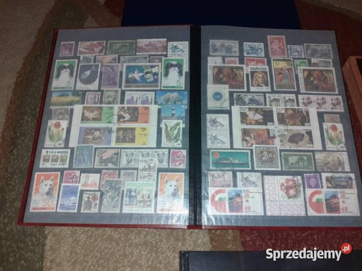 Cztery klasery pełne znaczków stara kolekcja Sosnowiec