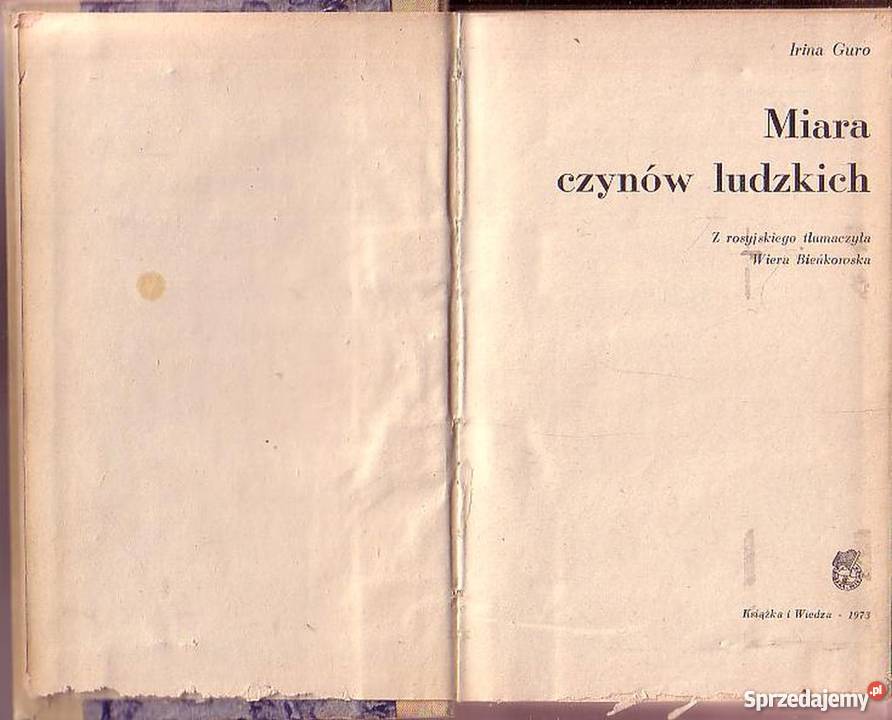 0197 MIARA CZYNÓW LUDZKICH IRINA GURO literatura piękna - proza zagraniczna Proza i poezja małopolskie Czyrna