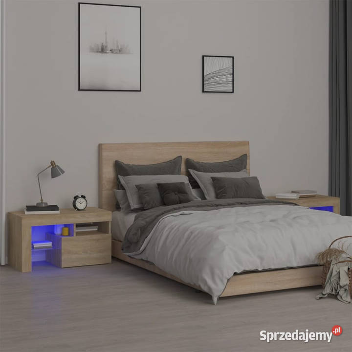 Szafki z oświetleniem LED 2 dąb sonoma 70x365x40 mazowieckie Warszawa
