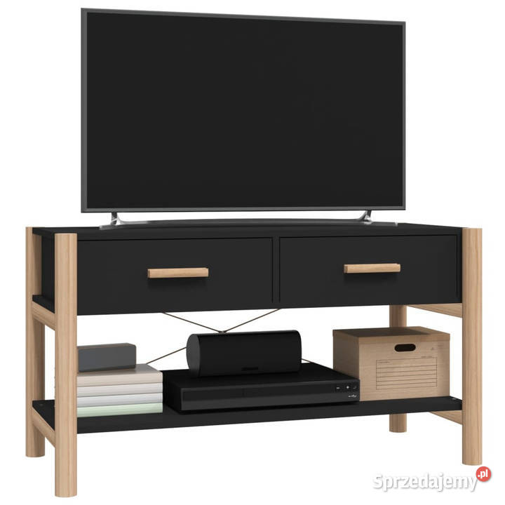 Szafka pod TV czarna 82x38x45 materiał Warszawa