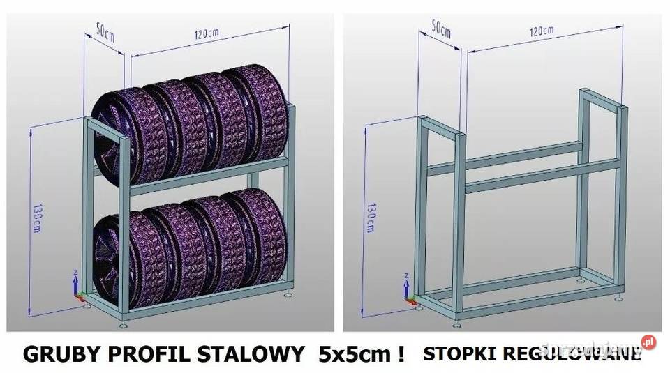 Stojak na koła opony stelaż na kółkach do garażu podkarpackie Jeżowe