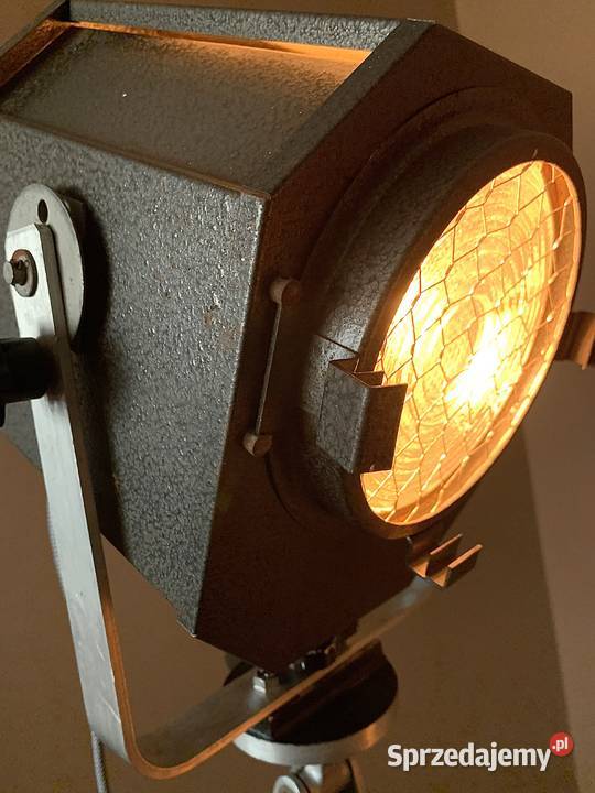 Lampa teatralna PRL zabytek loft vintage Poznań