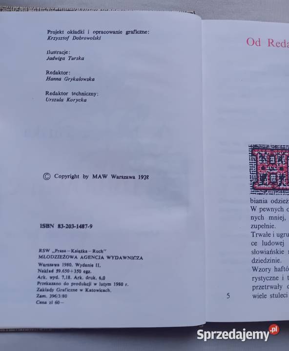 Jadwiga Turska Igłą malowane MAW 1980 r Wydanie wielkopolskie Koźminek