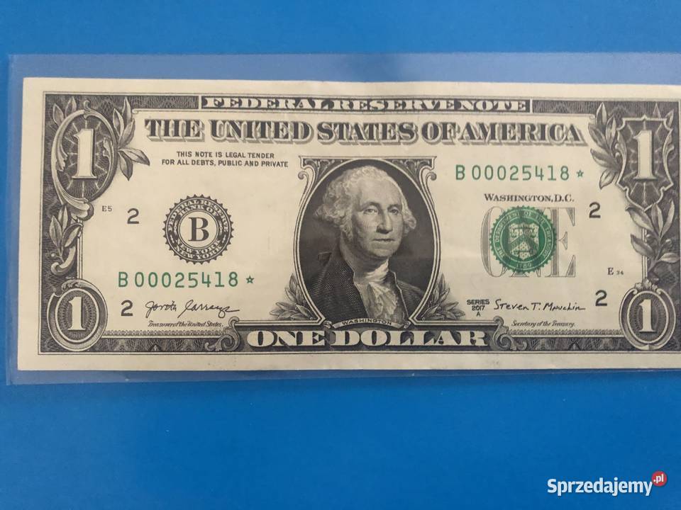 Banknot 1 dollar niski numer plus gwiazdka Szczecin sprzedam