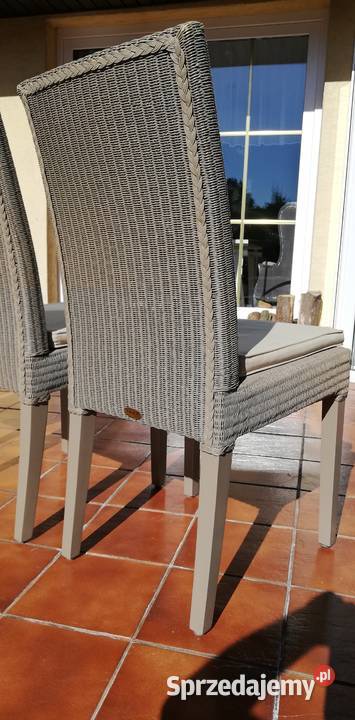 Krzesło fotel rattanowe komplet Lloyd Loom