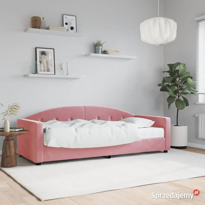 Sofa z materacem do spania różowa aksamit 80x200 sprzedam