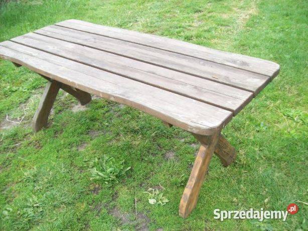 stół ogrodowy drewniany drewno mocne zdrowe
