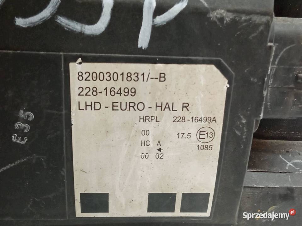 LAMPA PRZÓD PRAWA EU 8200301831 Renault Modus I świętokrzyskie sprzedam