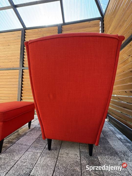Fotel Uszak Ikea z podnóżkiem Poddębice