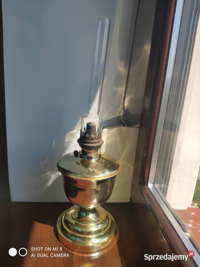 Stara mosiężna pucharowa lampa naftowa XIX w Kraków
