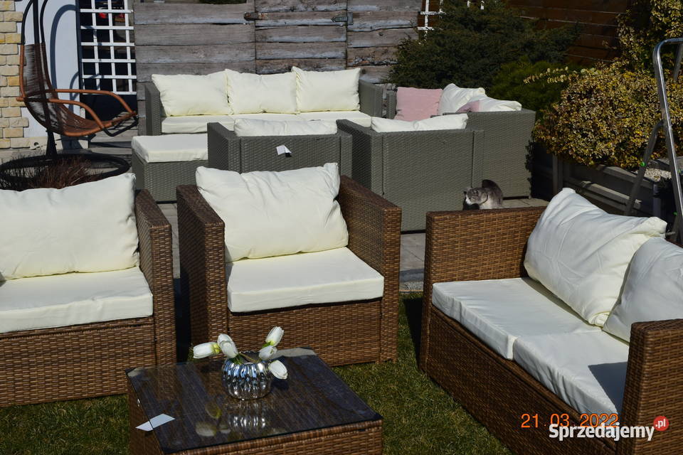 komplet XL BORNERO zestaw ogrodowy technorattan metal Meble ogrodowe małopolskie Bosutów