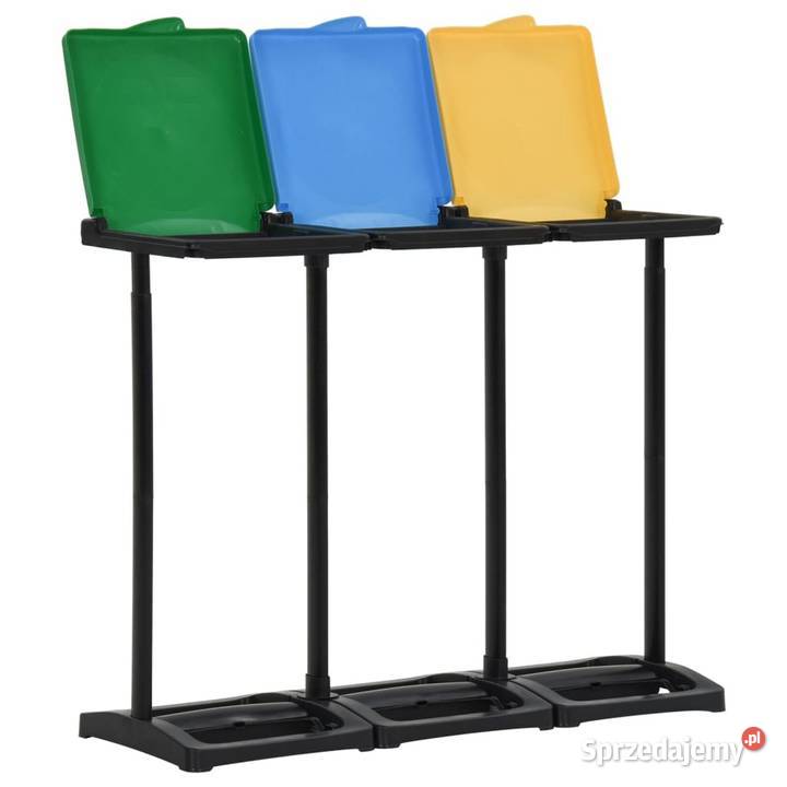 vidaXL Stojak na worki na śmieci z pokrywami mazowieckie Warszawa