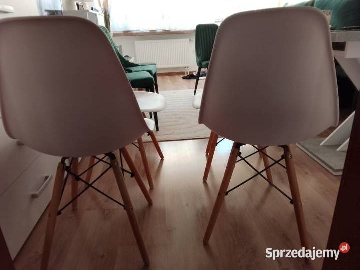 Krzesła Skandynawskie Nowoczesne Białe drewniane łódzkie