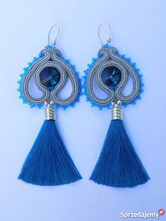 KOLCZYKI SERCE Z CHWOSTEM SUTASZ