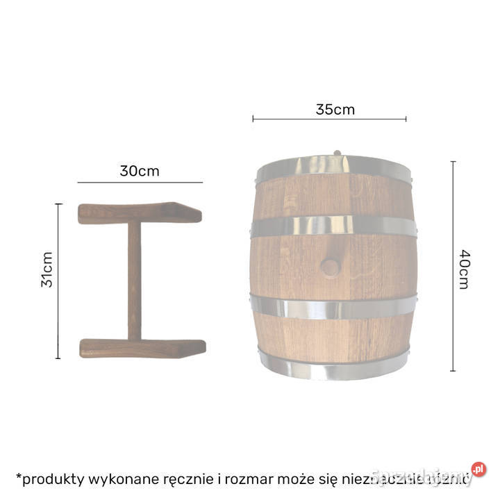 BECZKA DEBOWA DREWIANA 20 L GRAWER