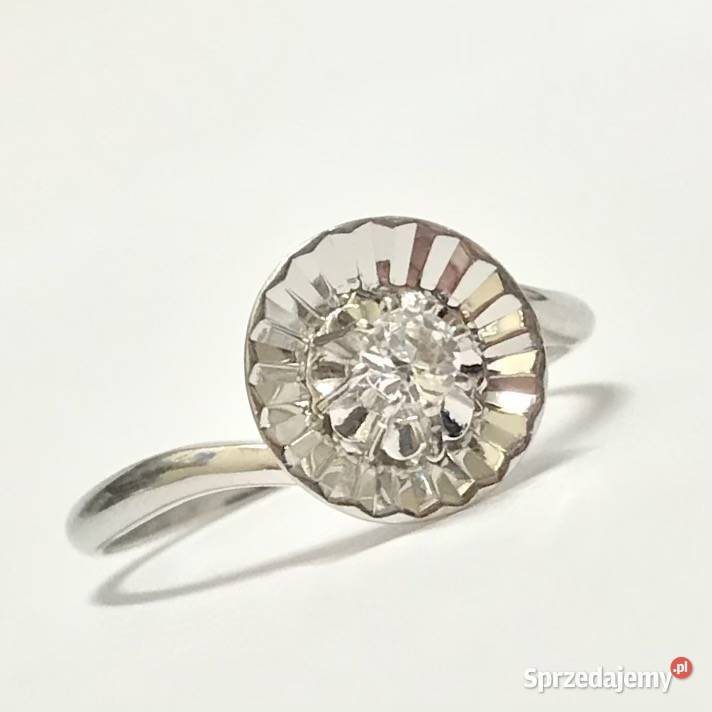 Złoty PIERŚCIONEK 18K cudowny KAMIEŃ piękny r14 złote Warszawa