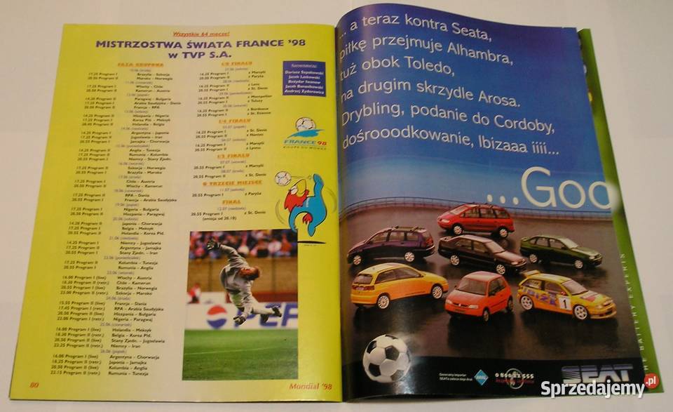 PIŁKA NOŻNA FINALIŚCI MONDIALU 98 MUNDIALU Antykwariat Łódź