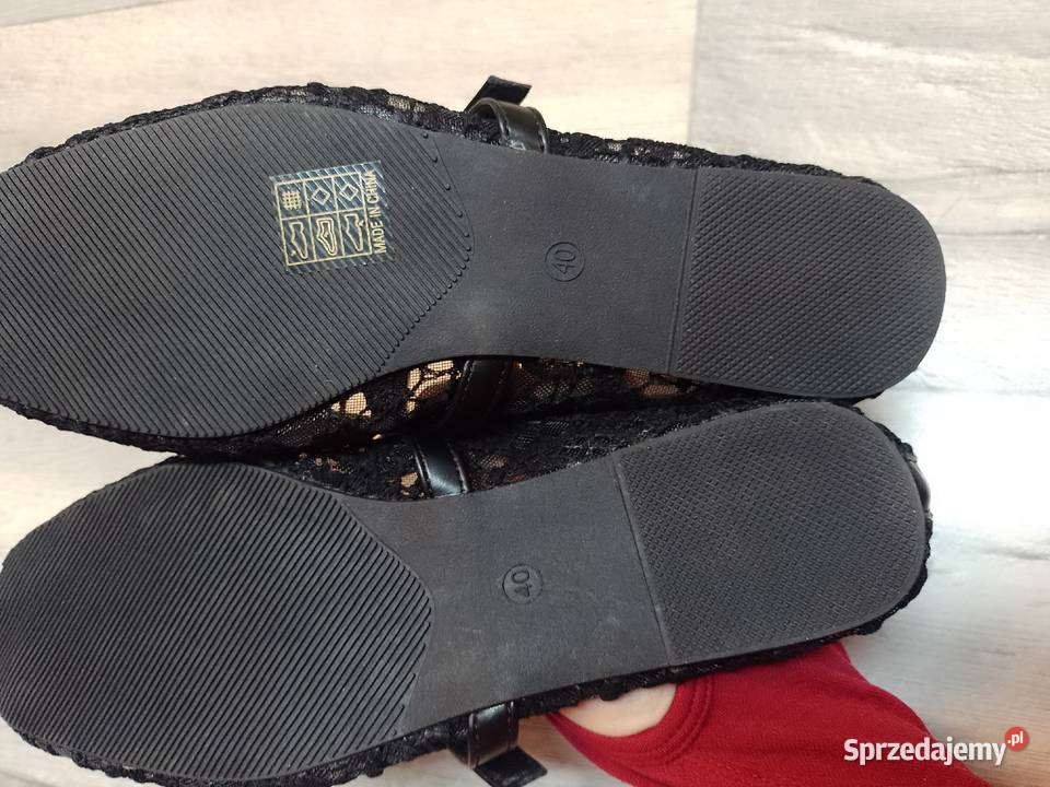 40 Czarne koronkowe baleriny wieczorowe z Kraków sprzedam