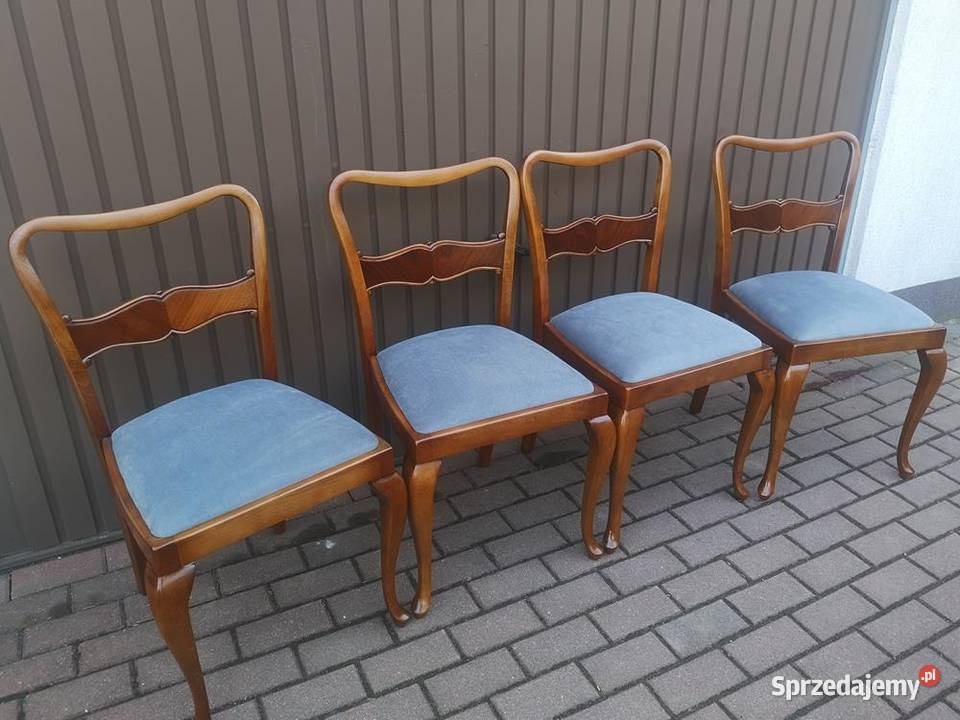 Krzesła 4 Sztuki ARTDECO Stare Antyk Komplet