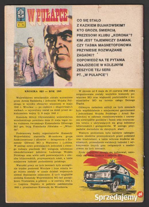 KAPITAN ŻBIK ZAKRĘT ŚMIERCI 1974 Polskie łódzkie Łódź