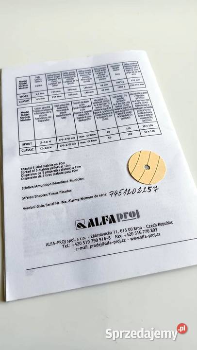 Pistolet pneumatyczny Alfa Sport CO2 z Racibórz sprzedam