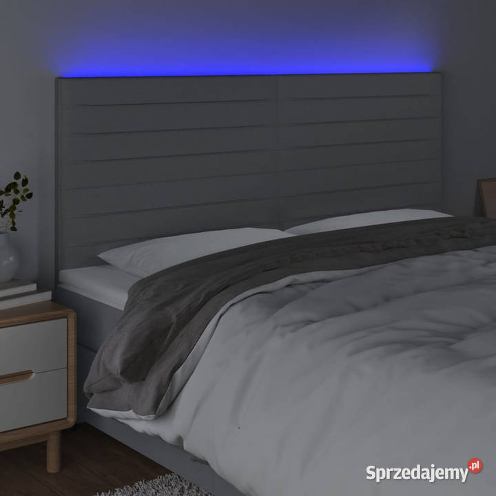 Zagłówek do łóżka z LED jasnoszary 180x5x118128 Warszawa