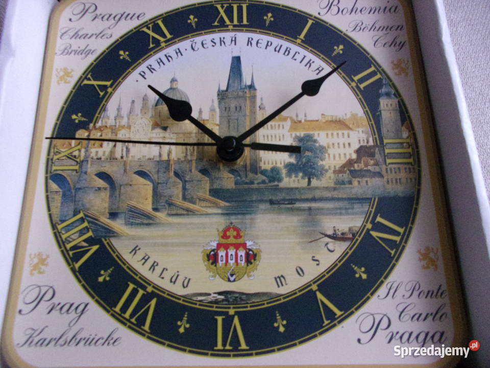 Zegar z widokiem z Pragi i zbytkowym Mostem Warszawa sprzedam