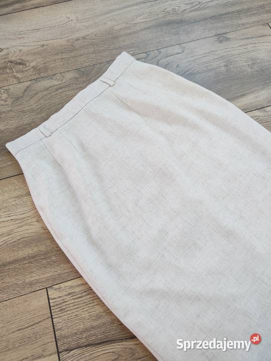 Lniana spódnica Ołówkowa Jessica Reid Vintage 38 Jasło